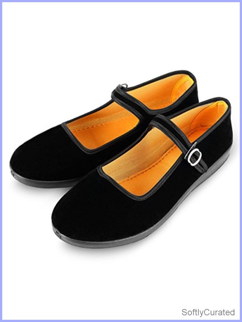 Velvet Mary Jane Flats Cotton Sole Dance Yoga Shoes
